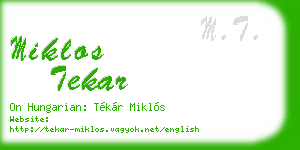 miklos tekar business card